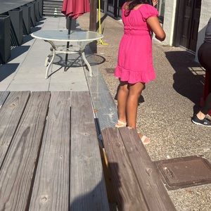 Selling bright pink dress,worn twice bought at marshals, good condition